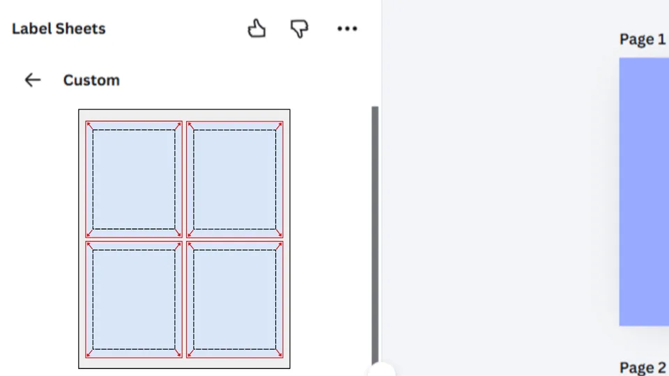 Set bleed area for custom label sheet printing in Canva