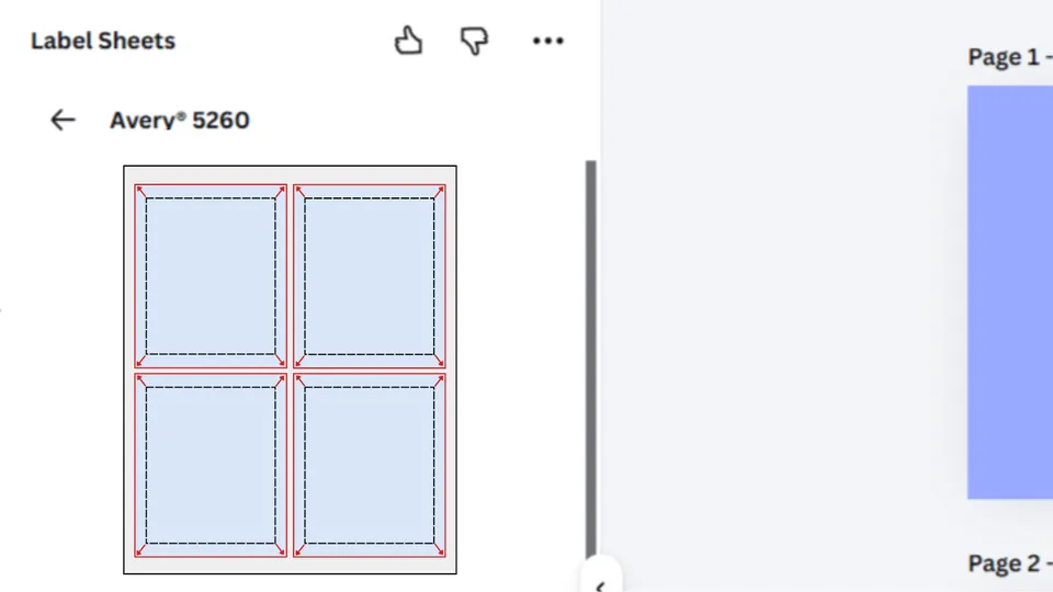 Set bleed area for standard label sheet printing in Canva
