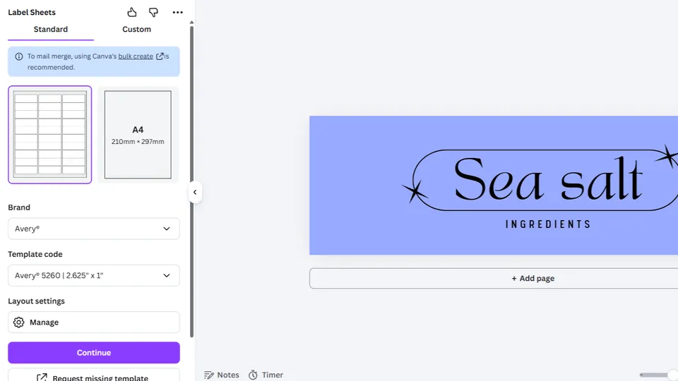 Design a label in Canva