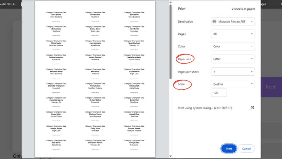 Print labels directly from Google Docs add-on
