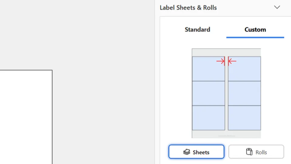 Set horizontal spacing between labels in Microsoft Word add-in