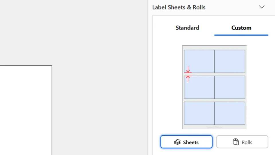 Set vertical spacing between labels in Microsoft Word add-in