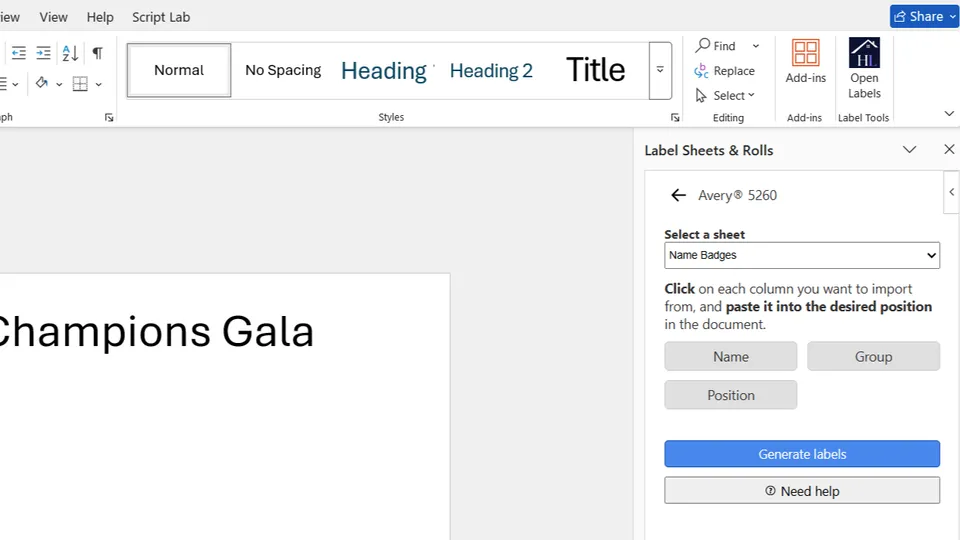 View loaded Excel file in Microsoft Word add-in