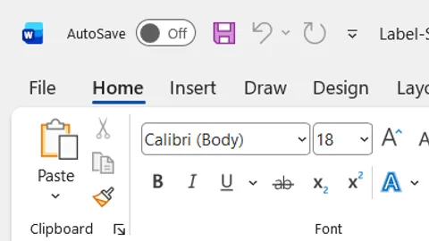 Microsoft Word Home tab interface