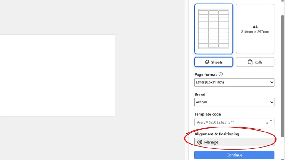 Open alignment and positioning settings in Microsoft Word add-in