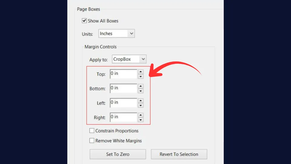 Page Margins option within PDF reader print settings