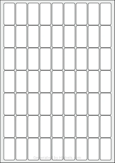 AALabels® AAA063 Template AALabels® AAA063 template with 63 rectangular 20 x 40 millimeter labels per sheet, on A4-size adhesive blank label sheets.