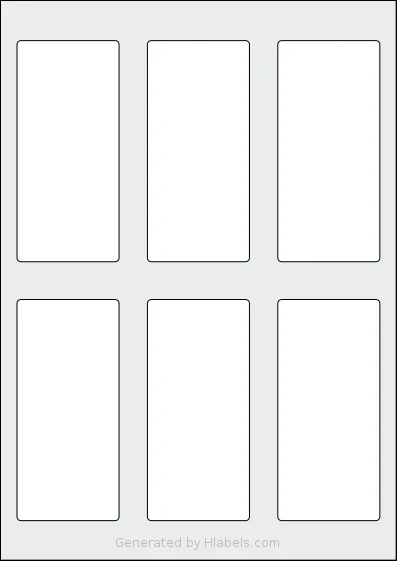 AALabels® AAAE06 Template AALabels® AAAE06 template with 6 rectangular 54 x 117 millimeter labels per sheet, on A4-size adhesive blank label sheets.
