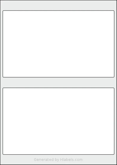 AALabels® AAB002 Template AALabels® AAB002 template with 2 rectangular 200 x 120 millimeter labels per sheet, on A4-size adhesive blank label sheets.
