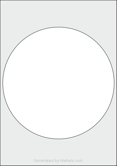 AALabels® AAC001 Template AALabels® AAC001 template with 1 circle labels per sheet, each 200 millimeter in diameter, on A4-size adhesive blank label sheets.