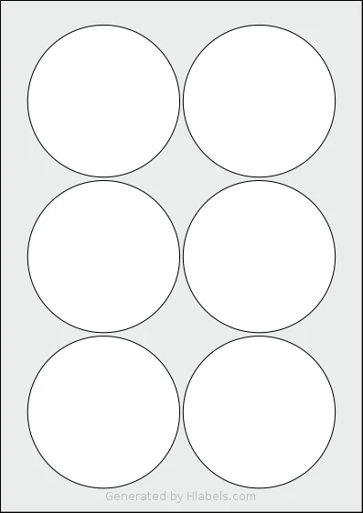 AALabels® AAC006 Template AALabels® AAC006 template with 6 circle labels per sheet, each 88 millimeter in diameter, on A4-size adhesive blank label sheets.