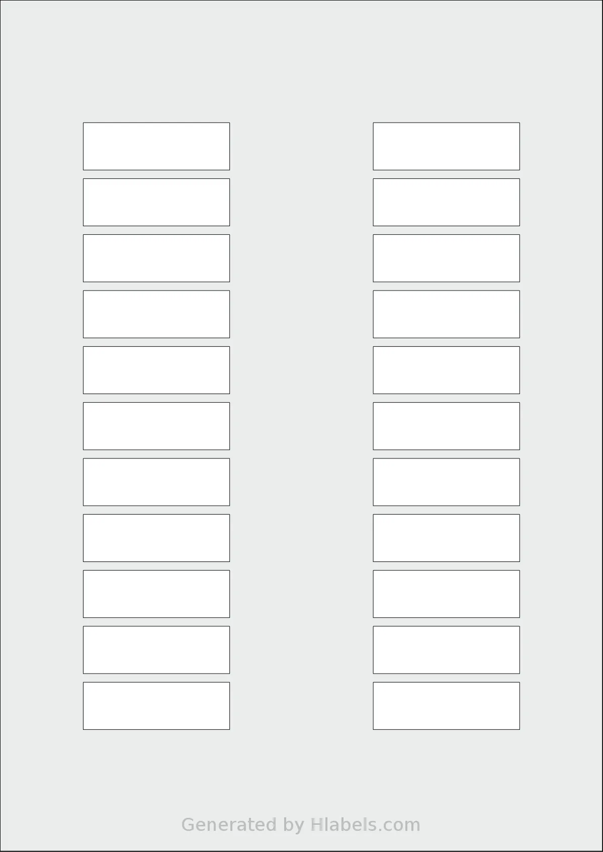 AALabels® AAD022 template with 22 rectangular 51 x 16.5 millimeter labels per sheet, on A4-size adhesive blank label sheets.