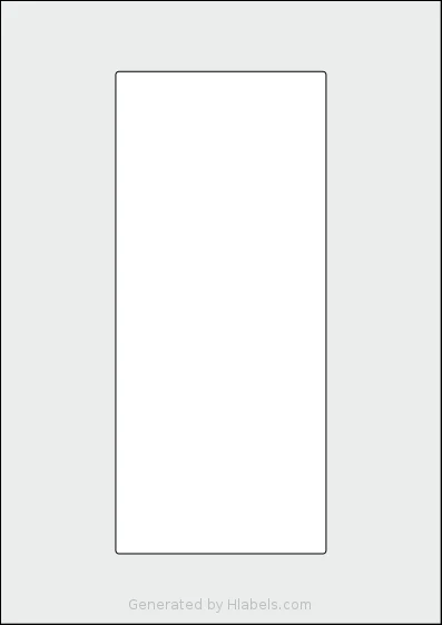 AALabels® AADD01 template with 1 rectangular 100 x 229 millimeter labels per sheet, on A4-size adhesive blank label sheets.