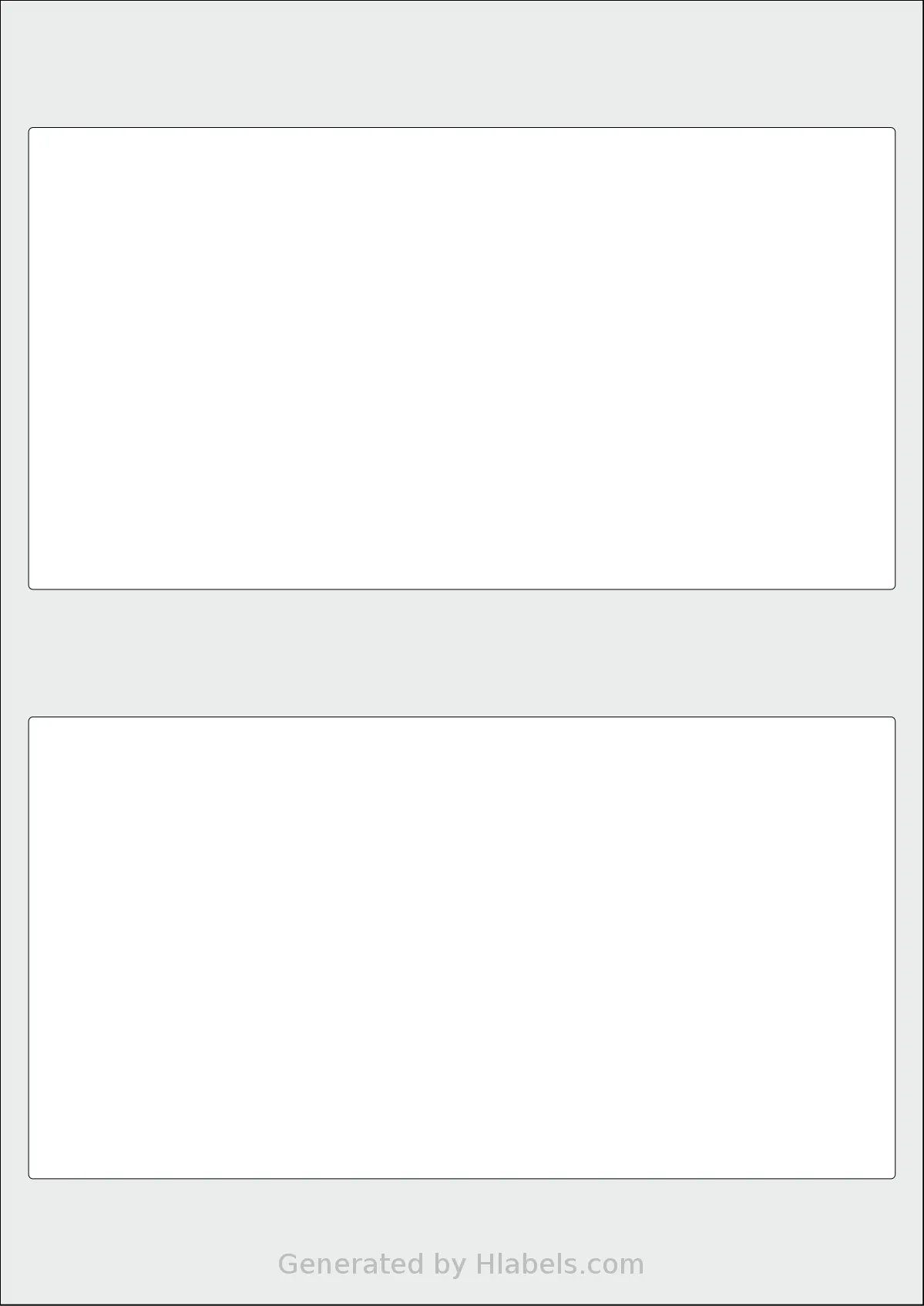 AALabels® AADM02 template with 2 rectangular 197 x 105 millimeter labels per sheet, on A4-size adhesive blank label sheets.