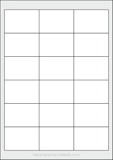 AALabels® AAE018 Template AALabels® AAE018 template with 18 rectangular 64.5 x 43.5 millimeter labels per sheet, on A4-size adhesive blank label sheets.