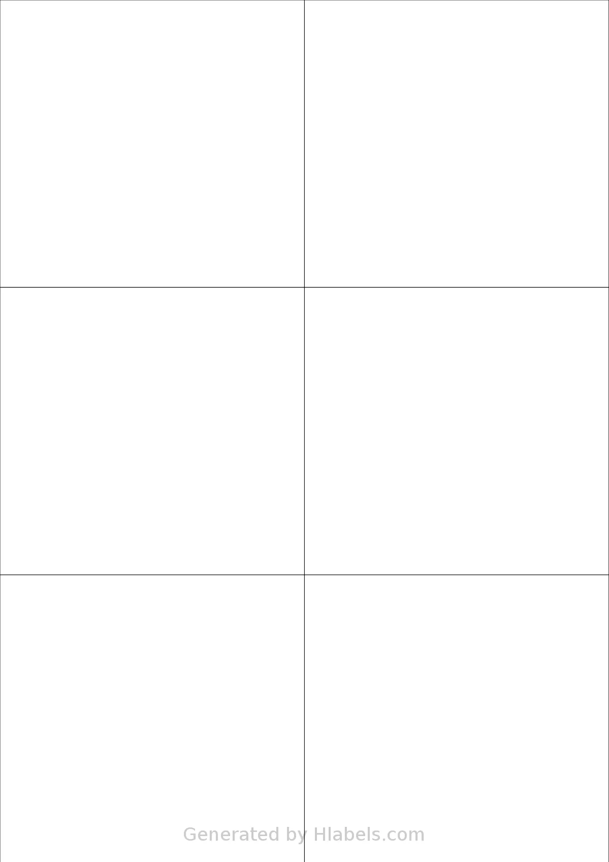 AALabels® AAF006 template with 6 rectangular 105 x 99 millimeter labels per sheet, on A4-size adhesive blank label sheets.