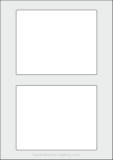 AALabels® AAH002 Template AALabels® AAH002 template with 2 rectangular 150 x 120 millimeter labels per sheet, on A4-size adhesive blank label sheets.