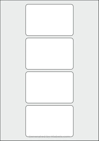 AALabels® AAH004 Template AALabels® AAH004 template with 4 rectangular 101 x 66 millimeter labels per sheet, on A4-size adhesive blank label sheets.