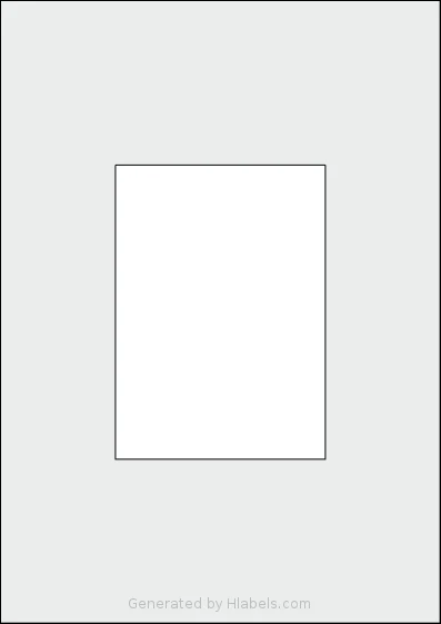 AALabels® AAH015 template with 1 rectangular 100 x 140 millimeter labels per sheet, on A4-size adhesive blank label sheets.