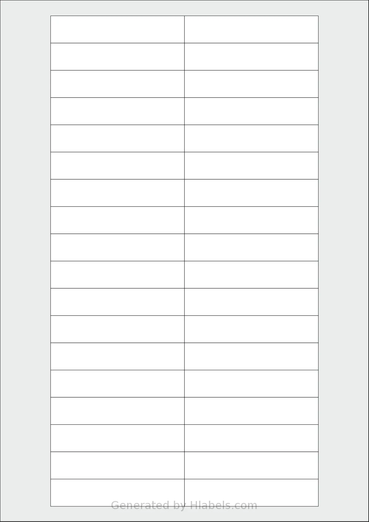 AALabels® AAH036 template with 36 rectangular 76.2 x 15.5 millimeter labels per sheet, on A4-size adhesive blank label sheets.