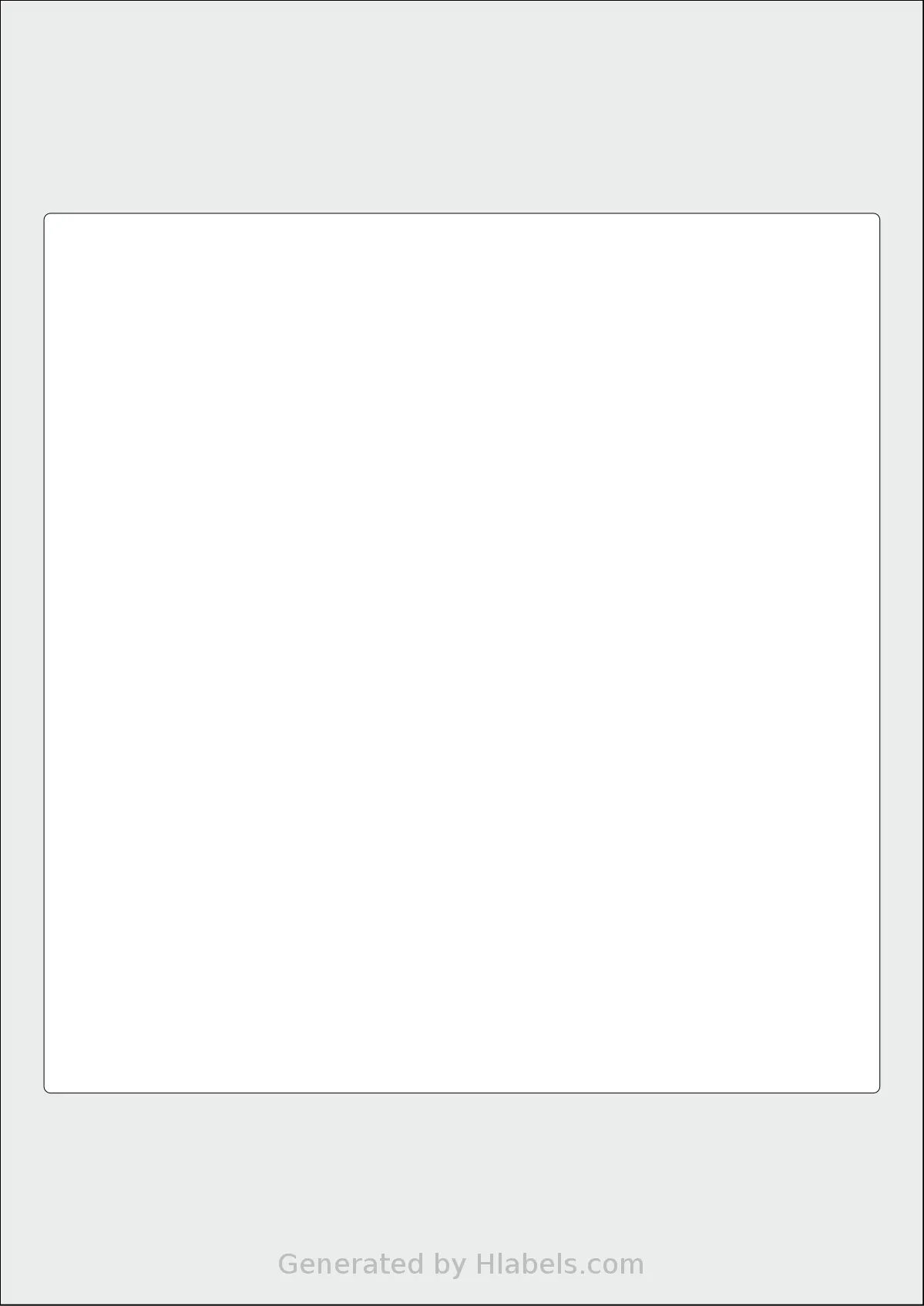 AALabels® AAJ001 template with 1 rectangular 190 x 200 millimeter labels per sheet, on A4-size adhesive blank label sheets.