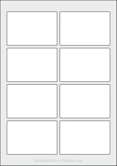 AALabels® AAK008 Template AALabels® AAK008 template with 8 rectangular 90 x 60 millimeter labels per sheet, on A4-size adhesive blank label sheets.