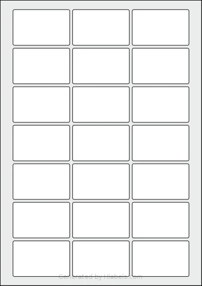 AALabels® AAK021 Template AALabels® AAK021 template with 21 rectangular 59 x 37 millimeter labels per sheet, on A4-size adhesive blank label sheets.