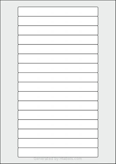 AALabels® AAL016 Template AALabels® AAL016 template with 16 rectangular 145 x 17 millimeter labels per sheet, on A4-size adhesive blank label sheets.