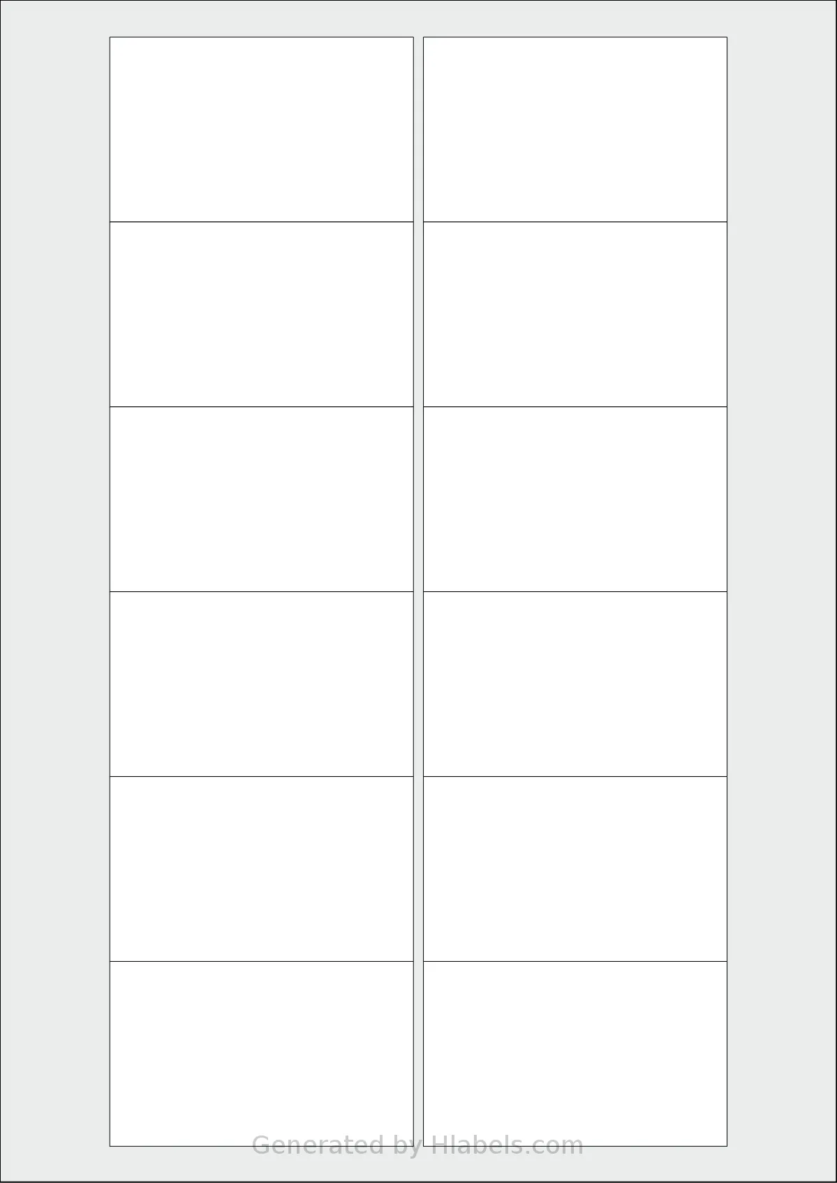 AALabels® AAN012 template with 12 rectangular 76.2 x 46.4 millimeter labels per sheet, on A4-size adhesive blank label sheets.