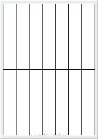 AALabels® AAN014 Template AALabels® AAN014 template with 14 rectangular 28 x 140 millimeter labels per sheet, on A4-size adhesive blank label sheets.