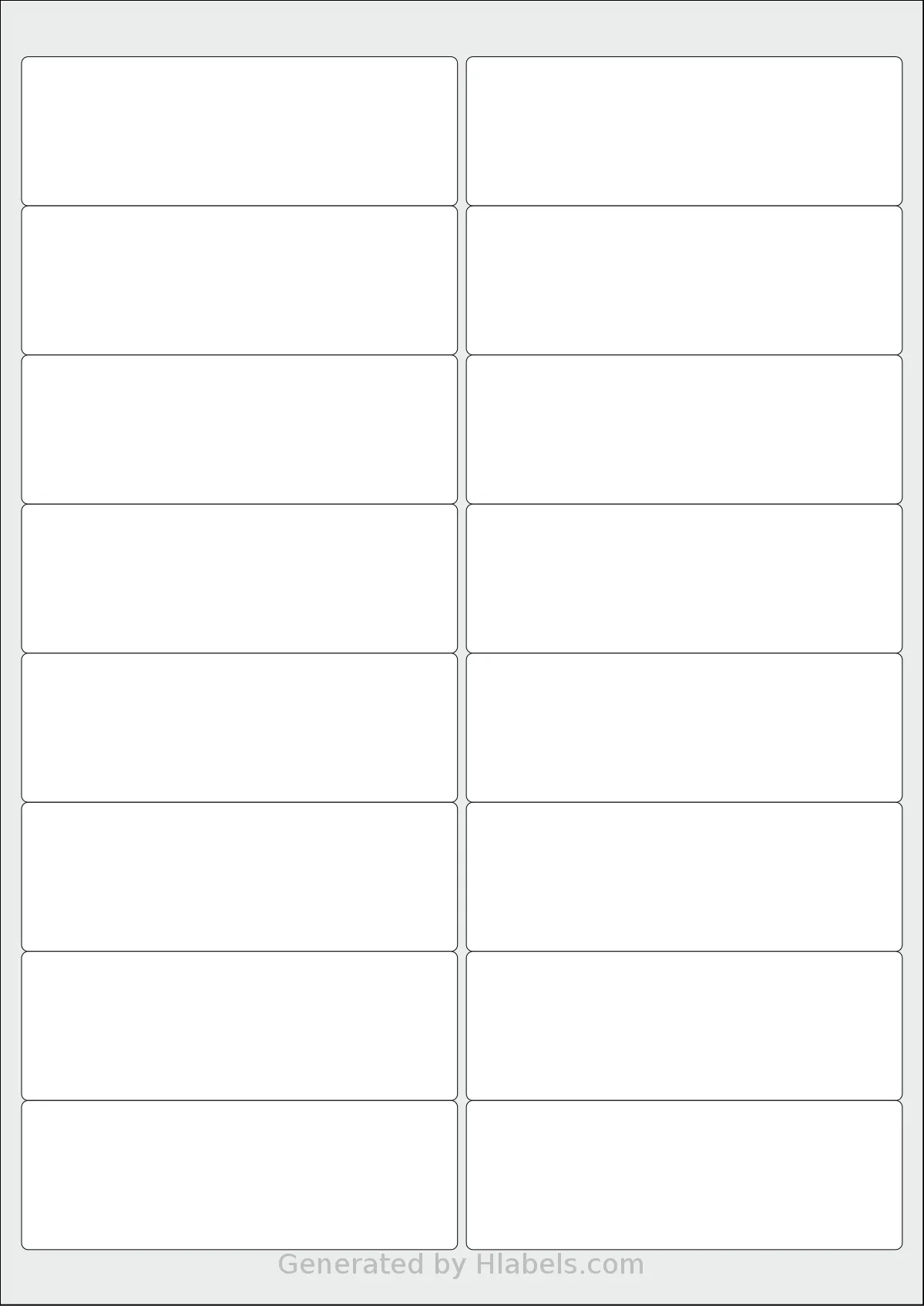 AALabels® AAR016 template with 16 rectangular 99.1 x 33.9 millimeter labels per sheet, on A4-size adhesive blank label sheets.