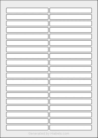 AALabels® AAR038 template with 38 rectangular 90 x 11 millimeter labels per sheet, on A4-size adhesive blank label sheets.