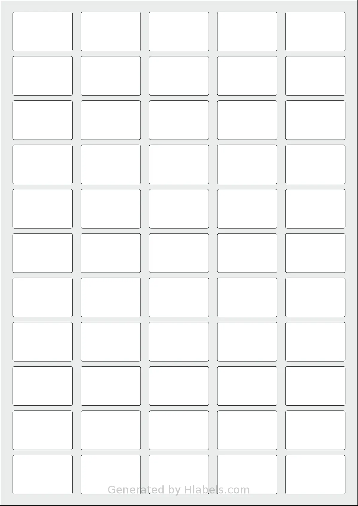 AALabels® AAR055 template with 55 rectangular 35 x 23 millimeter labels per sheet, on A4-size adhesive blank label sheets.
