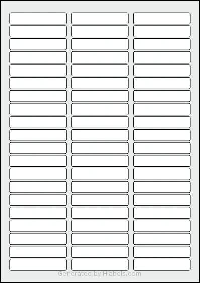AALabels® AAR060 Template AALabels® AAR060 template with 60 rectangular 60 x 12 millimeter labels per sheet, on A4-size adhesive blank label sheets.