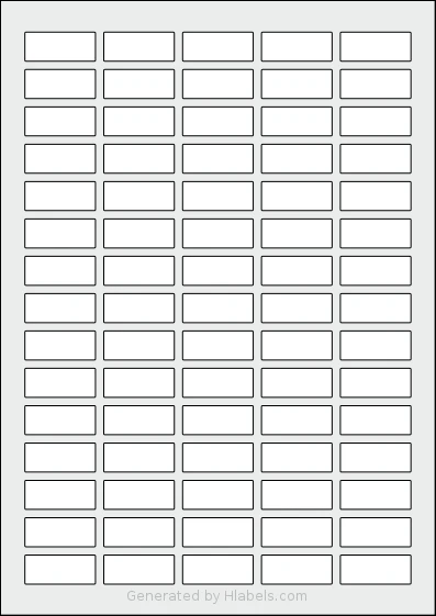 AALabels® AAR075 Template AALabels® AAR075 template with 75 rectangular 34 x 14 millimeter labels per sheet, on A4-size adhesive blank label sheets.