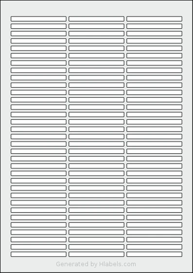 AALabels® AAR099 Template AALabels® AAR099 template with 99 rectangular 60 x 5 millimeter labels per sheet, on A4-size adhesive blank label sheets.