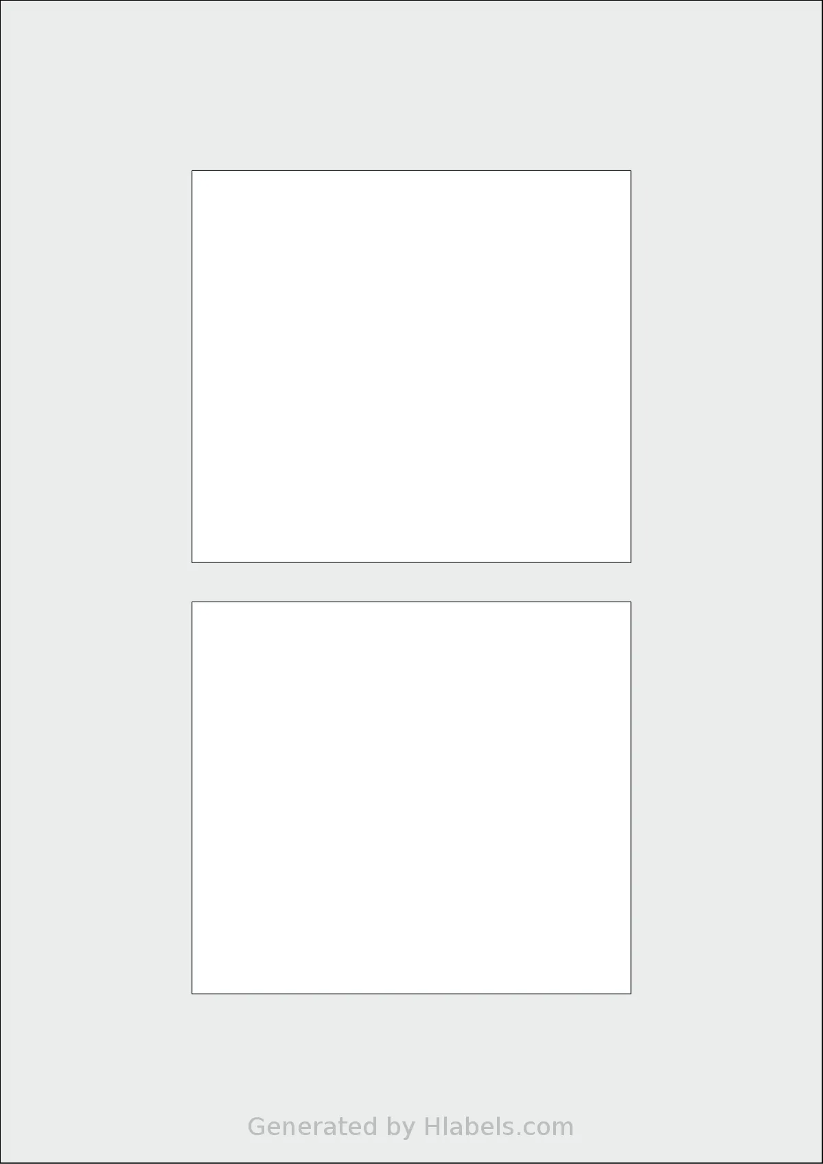 AALabels® AARA02 template with 2 rectangular 112 x 100 millimeter labels per sheet, on A4-size adhesive blank label sheets.