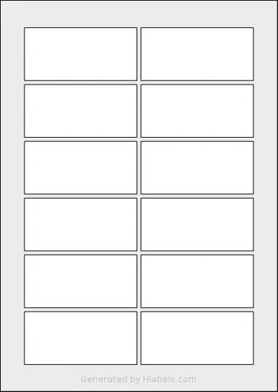 AALabels® AARA12 Template AALabels® AARA12 template with 12 rectangular 85 x 40 millimeter labels per sheet, on A4-size adhesive blank label sheets.