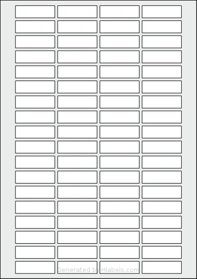 AALabels® AARB072 Template AALabels® AARB072 template with 72 rectangular 42 x 13 millimeter labels per sheet, on A4-size adhesive blank label sheets.