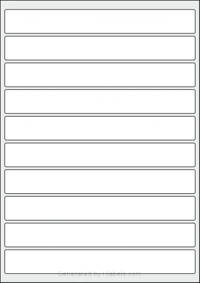 AALabels® AARD10 Template AALabels® AARD10 template with 10 rectangular 200 x 25 millimeter labels per sheet, on A4-size adhesive blank label sheets.