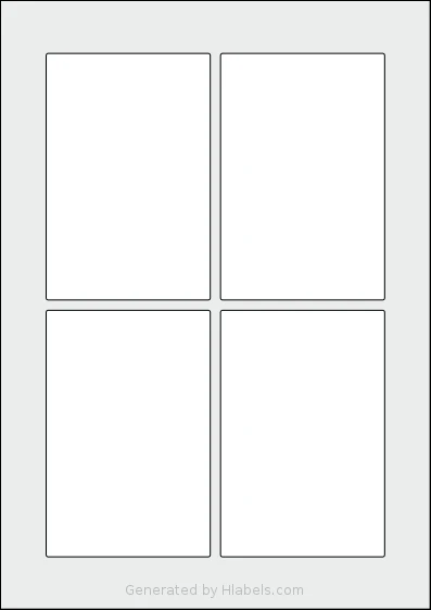 AALabels® AARE04 Template AALabels® AARE04 template with 4 rectangular 80 x 120 millimeter labels per sheet, on A4-size adhesive blank label sheets.