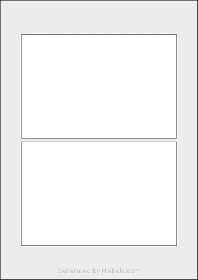 AALabels® AARF02 Template AALabels® AARF02 template with 2 rectangular 165 x 110 millimeter labels per sheet, on A4-size adhesive blank label sheets.