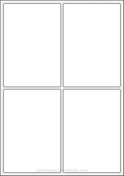 AALabels® AARF04 Template AALabels® AARF04 template with 4 rectangular 97 x 140.5 millimeter labels per sheet, on A4-size adhesive blank label sheets.