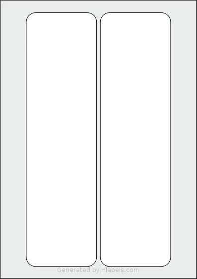 AALabels® AARH02 Template AALabels® AARH02 template with 2 rectangular 75 x 270 millimeter labels per sheet, on A4-size adhesive blank label sheets.
