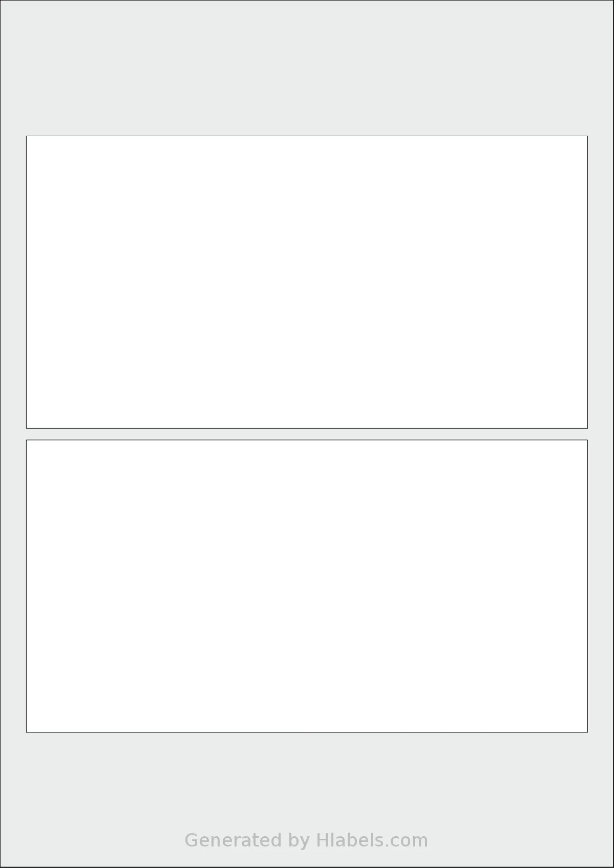 AALabels® AARJ02 template with 2 rectangular 192 x 100 millimeter labels per sheet, on A4-size adhesive blank label sheets.