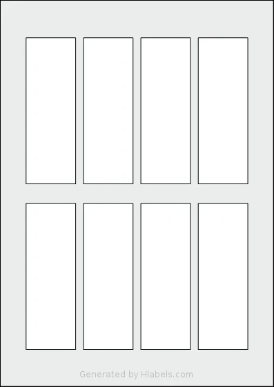 AALabels® AARL08 Template AALabels® AARL08 template with 8 rectangular 38 x 112 millimeter labels per sheet, on A4-size adhesive blank label sheets.