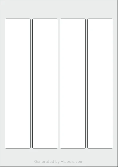 AALabels® AARX04 Template AALabels® AARX04 template with 4 rectangular 45 x 230 millimeter labels per sheet, on A4-size adhesive blank label sheets.