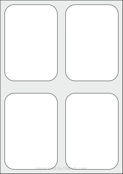 AALabels® AARZP004 Template AALabels® AARZP004 template with 4 rectangular 90 x 130 millimeter labels per sheet, on A4-size adhesive blank label sheets.