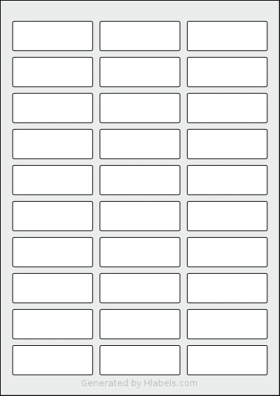 AALabels® AAS030 Template AALabels® AAS030 template with 30 rectangular 60 x 22 millimeter labels per sheet, on A4-size adhesive blank label sheets.