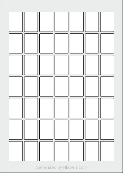 AALabels® AAS049 Template AALabels® AAS049 template with 49 rectangular 23 x 34 millimeter labels per sheet, on A4-size adhesive blank label sheets.